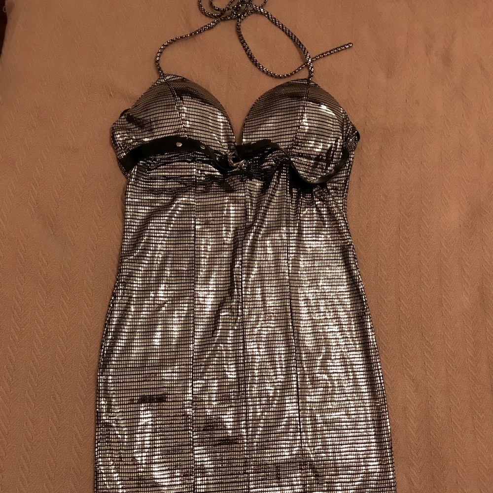 Silver chrome party dress